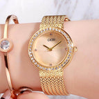 GEDI 82006 Fashion Casual Watch Korea style Women Elegant Luxury Stainless Steel Waterproof Ladies Diamond Rhinestone Analog Quartz Wristwatch