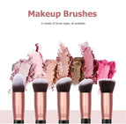 Makeup Brush Set 16 Makeup Brushes & 4 Blender Sponges & 1 Cleaning Pad Premium Synthetic Foundation Powder Kabuki Blush Concealer Eye Shadow Makeup Brush Kit, Black Golden
