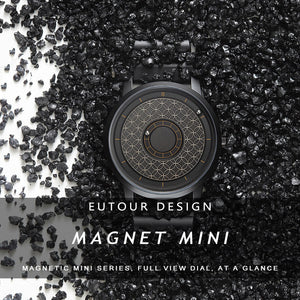 EUTOUR Magnetic ball national wind mechanical black technology men's watch round pin buckle spiral crown watches for women
