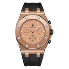 Kimsdun Men's Silicone strap Three Eyes Multifunctional Chronograph Waterproof Calendar Quartz Watch Fashion Men's Watch K-1224B