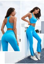 2023 new women yoga suits sports bra hip lifting quick drying fitness running yoga fashion exercise sports cloting set WXM230+CKM294