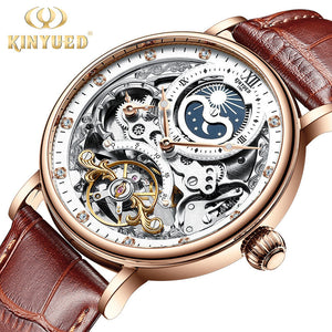 KINYUED automatic tourbillon men's mechanical watch multi-function luminous waterproof sun and moon watch JYD-J055