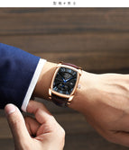 CHENXI Men's watch fashion square waterproof calendar quartz causal men's watch CX-8209