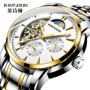 Kimsdun Fashion Star Skeleton Watch Men's Waterproof Automatic Mechanical Watch business Men casual watch K-1978A