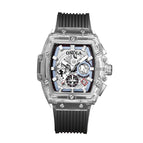 New Fashion Trend Personality ONOLA 6811 Design Transparent Shell Square Luminous Young Student Watches Men's Watch Free original gift box