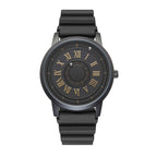 EUTOUR Magnetic ball national wind mechanical black technology men's watch round pin buckle spiral crown watches for women