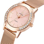 WWOOR 8877 New Diamond Women's Watch Mesh Belt Quartz Waterproof Casual Watch 8877