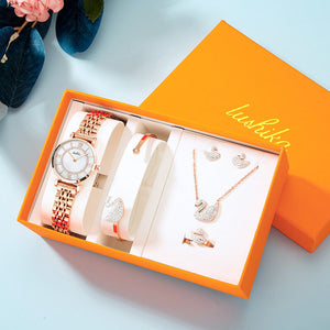 Women watch Fashion Trend Ferris Wheel Diamond Steel Belt Ladies Watch Gift Box Set 012-1T012-1T