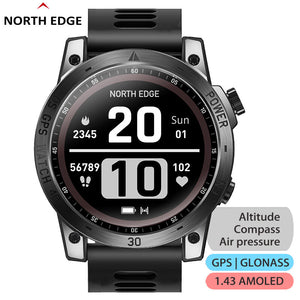 NORTH EDGE v Sport smart wateches GPS watch AMOLED screen compass barometer altimeter 50m waterproof S