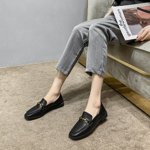 New fashion large size single shoes women's British style loafers small leather shoes women 988-53