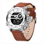 WWOOR Leather Watch Waterproof Men's Watch Quartz Fashion Sports Style Men's Quartz 8882