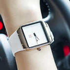 GUOU 8161 Big Dial Fashion Top Brand Women's Watches Ladies Watch waterproof Calendar Square Leather Strap women casual watch
