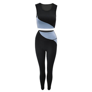 2021 yoga clothing fashion running vest fitness suit sports female girls yoga suit vest and pants two piece 9098-6145