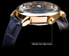 Winner western style men's fashion casual skeletonized mechanical movement men automatic mechanical watch SLZg80
