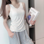 Women's vest with chest pad wear-free underwear modal beauty back can be worn outside