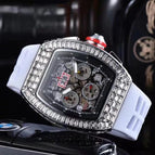 Men's watch Barrel-Shaped Square Diamond 6-Pin Quartz Watch European Fashion Men's Watch in Stock 8130