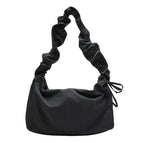 New Korean nylon handbag net red small fresh drawstring single shoulder bag leisure literature and art pleated messenger bag srb02