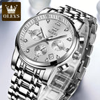 OLEVS watch for men multi-functional fashion three eyes waterproof business cusal quartz men watch 2858