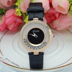 Fashion GUOU 8039 Brand Women Rolling Drill Dress Watches Luxury Quicksand Casual Clock Genuine Leather Rhinestone Lady casual Wrist Watches
