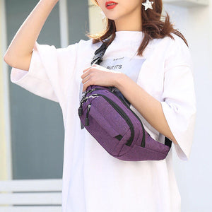Unisex Men Women Canvas Waist Bum Bags Fanny Pack Travel Money Belt Pouch Wallet Crossbody Bags