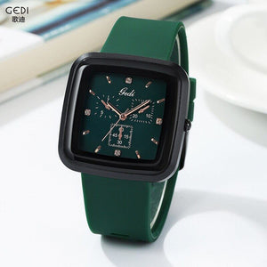 GEDI Fashion Hardlex Mirror Watches Women Waterproof Large Dial Square Quartz Women's watch