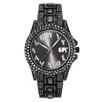 MISSFOX watch European and American hip hop diamond full diamond business men's waterproof quartz watch v320