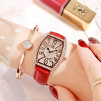 GEDI Women watch fashion ladies watch barrel-shaped leather retro ladies watch fashion waterproof quartz watch12010
