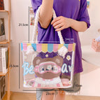 Creative ins beach bag PCV transparent handbag storage bag cute girl heart niche waterproof Satchel