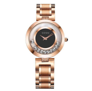 GUOU 8039 Women's Watches Luxury Ladies Watch Rich Rose Gold Rhinestone Bracelet Watches Waterproof watch