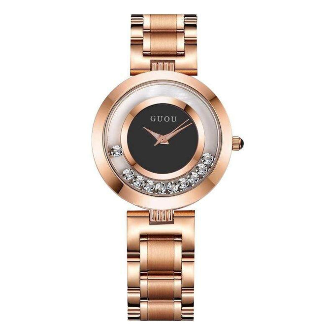 GUOU 8039 Women's Watches Luxury Ladies Watch Rich Rose Gold Rhinestone Bracelet Watches Waterproof watch