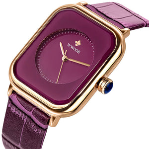 WWOOR women's watch fashion leather waterproof leisure simple office lady female quartz casual watch 8873