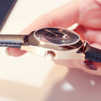 GUOU watch temperament quartz watch large dial Leather trend simple temperament ladies watch waterproof 8097