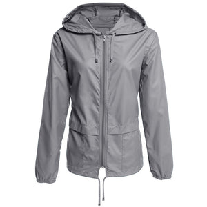 Avoogue Raincoat Women Lightweight Waterproof Rain Jackets Packable Outdoor Hooded　Windbreaker