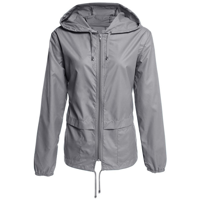 Avoogue Raincoat Women Lightweight Waterproof Rain Jackets Packable Outdoor Hooded　Windbreaker