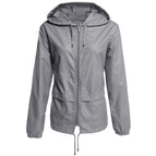 Lightweight outdoor Hooded Cardigan zipper rainproof jacket blouse