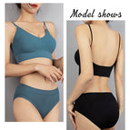 Women's plus size underwear no ring sexy small chest gathering beautiful back vest Panties and bra set A1607