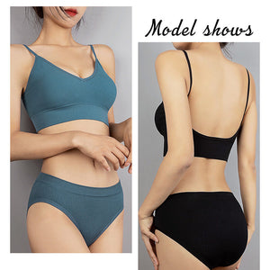 Women's plus size underwear no ring sexy small chest gathering beautiful back vest Panties and bra set A1607