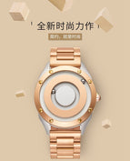 EUTOUR E033 Magnetic ball men's watches personality creativity trendy black technology cool concept frameless hollow-out men's watch with box gift for father