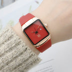 GOGO Silicone Tape square men's and women's watches fashion trend Mori women's watches calendar rubber belt quartz watch