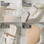 Sandals women's summer fairy style thick heel sandals single shoes folded one word buckle sandals women1688-1