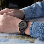 EUTOUR Magnetic ball national wind mechanical black technology men's watch round pin buckle spiral crown watches for women