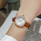 GUOU women's Watch female simple fashion temperament diamond round waterproof quartz watch belt niche ladies watch 8226