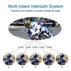 Limited Sale!2PCS/Set EJEAS V6 Pro Helmet Intercom Headset Motorcycle Bluetooth 1200m Interphone Communicator Full Duplex for 6 Riders Waterproof IP65