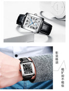 CHENXI men's casual watch fashion leather calendar square quartz needle and figure watch CX-063A