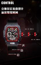 KIMSDUN Multifunctional Bucket Type Fashion Sports Watch Men's Miller Calendar Quartz men's casual Watch K-2013B
