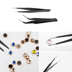 6Pcs ESD Antistatic Tweezers Tool Set High Tip Curved Straight Tweezer Stainless Multifunction Nipper Repair Tool Kit