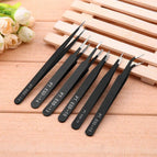 6Pcs ESD Antistatic Tweezers Tool Set High Tip Curved Straight Tweezer Stainless Multifunction Nipper Repair Tool Kit
