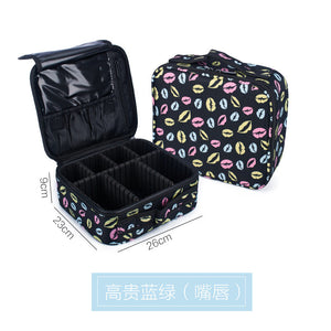 Makeup Train Cases Professional Travel Makeup Bag Cosmetic Cases Organizer Portable Storage Bag for Cosmetics Makeup Brushes Toiletry Travel Accessories