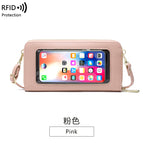 2022 new touch screen mobile phone bag women's single shoulder messenger niche RFID anti-degaussing mobile phone bag Y1665
