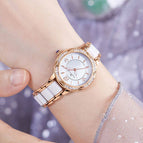 New Light Luxury Fashion Steel Band Butterfly Buckle Ceramic Ladies Watch Luminous Waterproof Watch Women K-8049L